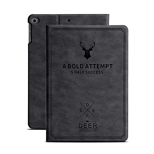 Robustrion Smart Premium Stand Case Cover for iPad 9.7 inch(24.6cm) 2018/2017/Air 2/Air 5th 6th Generation Model A1822 A1823 A1893 A1954 - Deer Black - Image 1