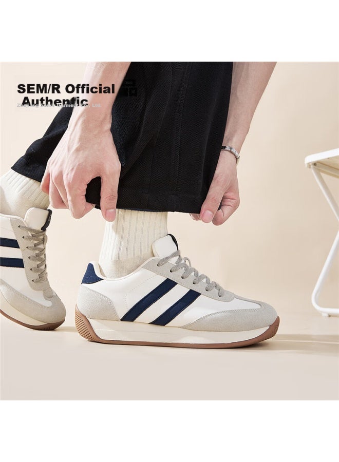 Semir Men's Shoes  Autumn New Thick Sole Height Increasing Casual Sneakers Szj253050 Beige/navy Blue Size 44