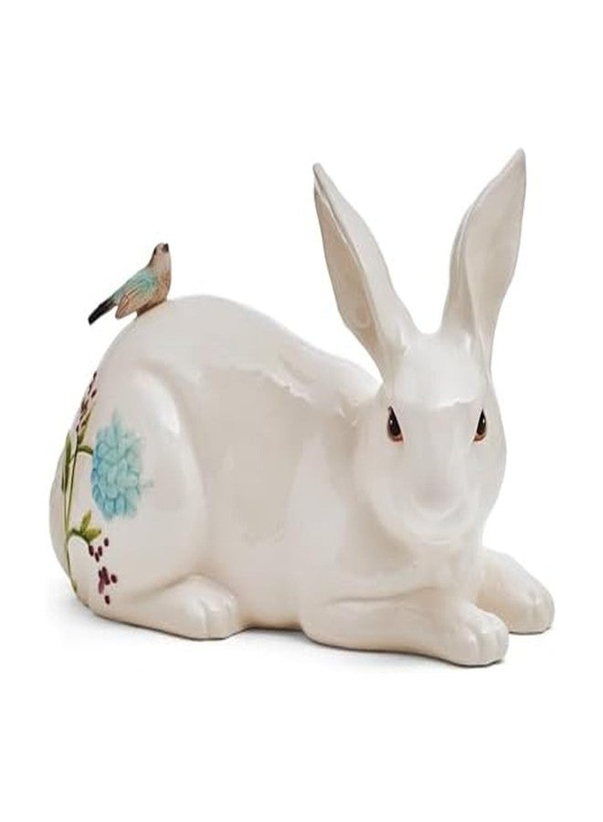 Fitz & Floyd Fitz and Floyd Meadow Rabbit Ceramic Decorative Resting Figurine, 10 Inch - Image 1