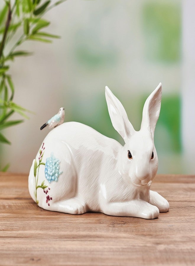 Fitz & Floyd Fitz and Floyd Meadow Rabbit Ceramic Decorative Resting Figurine, 10 Inch - Image 3