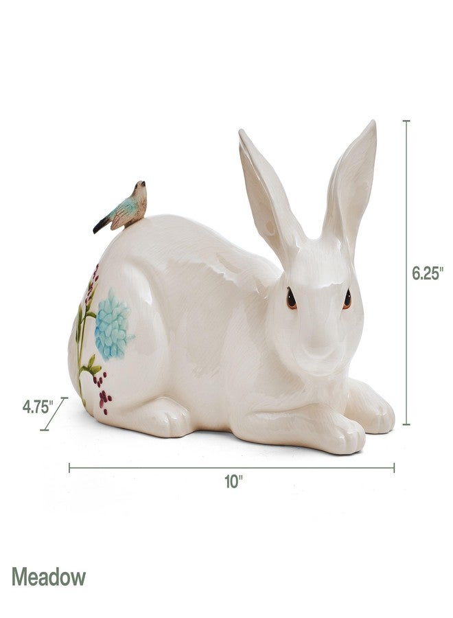 Fitz & Floyd Fitz and Floyd Meadow Rabbit Ceramic Decorative Resting Figurine, 10 Inch - Image 2