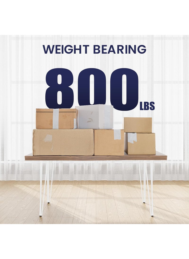 Reyox Reyox 18 Inch Hairpin Table Legs 3 Steel Rods 12 Inch Pipe Diameter 800lbs Load Capacity MidCentury Style for Coffee Table Side Table Night Stand White1 Set 4PCS  - Image 3