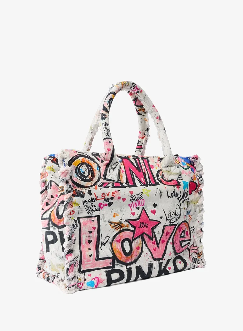 Pinko  Logo Detail Top Handle Tote for Women | Best Price UAE