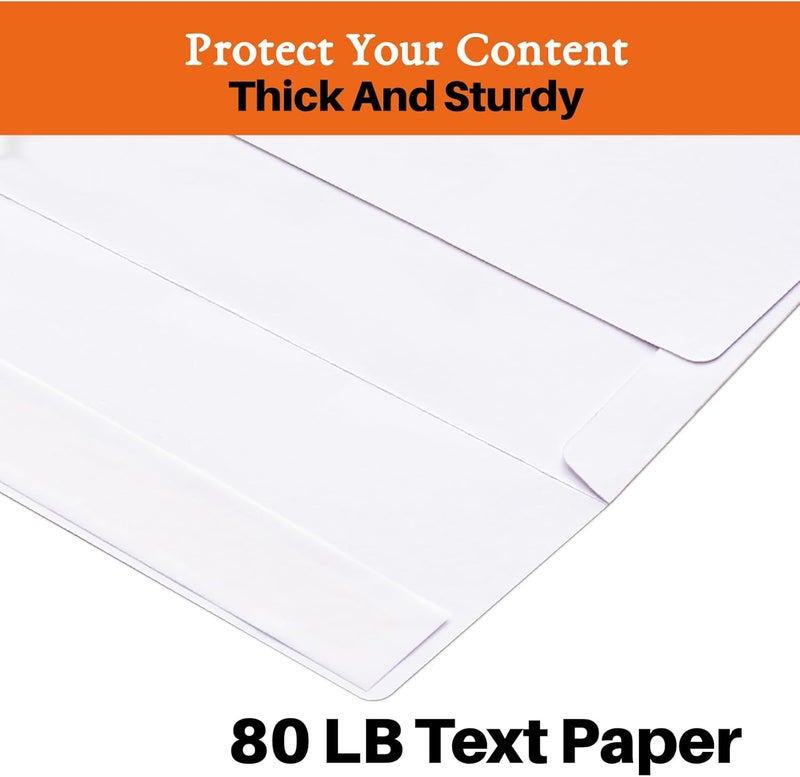 AZAZA A7 Printable White Envelopes 5x7 100 Pack Quick Self Seal,for 5x7 Cards Perfect for Weddings, Invitations, Photos, Graduation, Baby Shower 5.25 x 7.25 inches， - Image 2