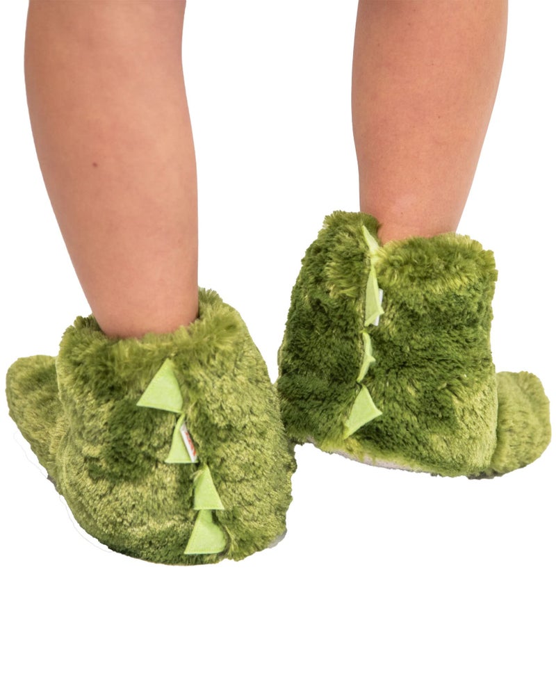 Lazy One Animal Paw Slippers for Kids and Adults, Fun Costume for Kids, Cozy Furry Slippers, Dinosaur (Green, X-Small) - Image 3