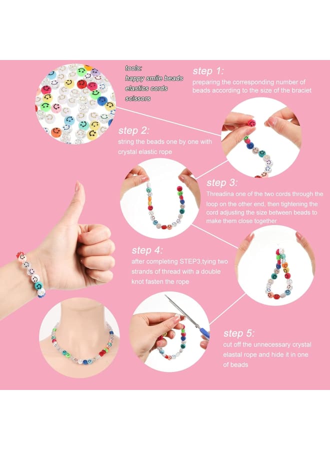 Specification:Material: acrylicColor: as shown in the picture Quantity: 200pcs beads + crystal ropeFeatures: 1. The smiley face beads is cute and personalized, it is suitable for making necklace, bracelet, earring, keychains, ornaments, sweater chains, anklet, cellphone decorative accessories, etc.2. Beads bracelets kit is a good choice for jewelry making and DIY craft, improve hand eye coordination, improve the practical ability. age includes: 200 x beads 1 x crystal rope
Specification:Material: acrylicColor: as shown in the picture Quantity: 200pcs beads + crystal ropeFeatures: 1. The smiley face beads is cute and personalized, it is suitable for making necklace, bracelet, earring, keychains, ornaments, sweater chains, anklet, cellphone decorative accessories, etc.2. Beads bracelets kit is a good choice for jewelry making and DIY craft, improve hand eye coordination, improve the practical ability. age includes: 200 x beads 1 x crystal rope  - Image 4
