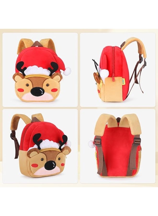 Velvet school bag for children, boys and girls | Cartoon print bag suitable for nursery and kindergarten | Lightweight backpack for toddlers, ideal for nursery, outings and travel, a great birthday gift for children - Image 2