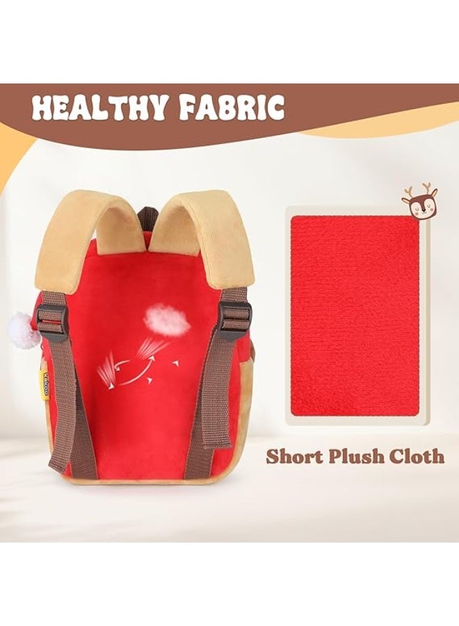 Velvet school bag for children, boys and girls | Cartoon print bag suitable for nursery and kindergarten | Lightweight backpack for toddlers, ideal for nursery, outings and travel, a great birthday gift for children - Image 3