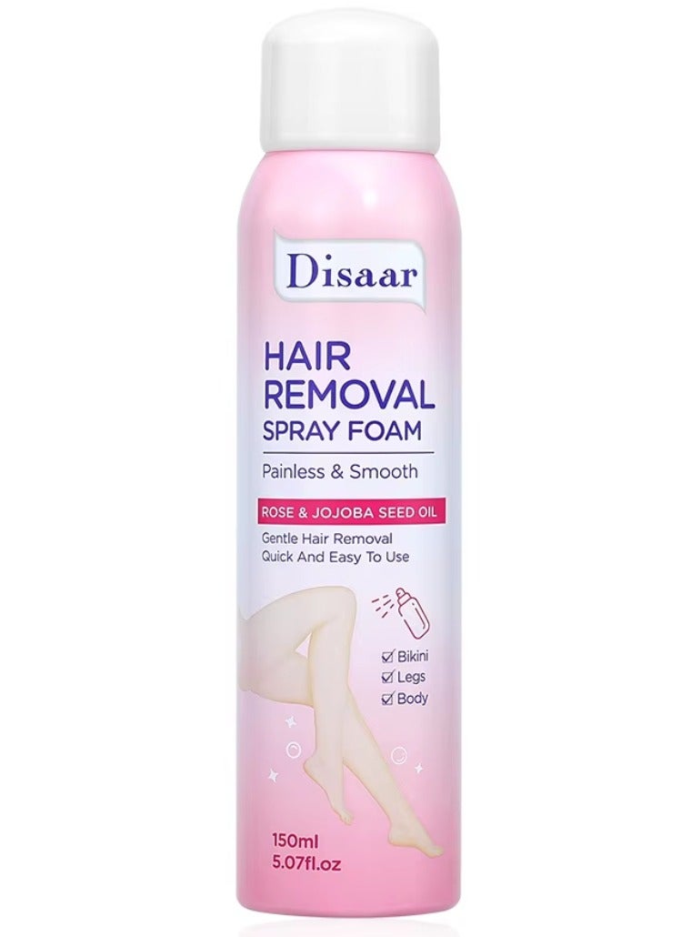 Disaar Hair Removal Spray Foam Painless And Smooth Rose And Jojoba Seed Oil 150 ML - Image 1