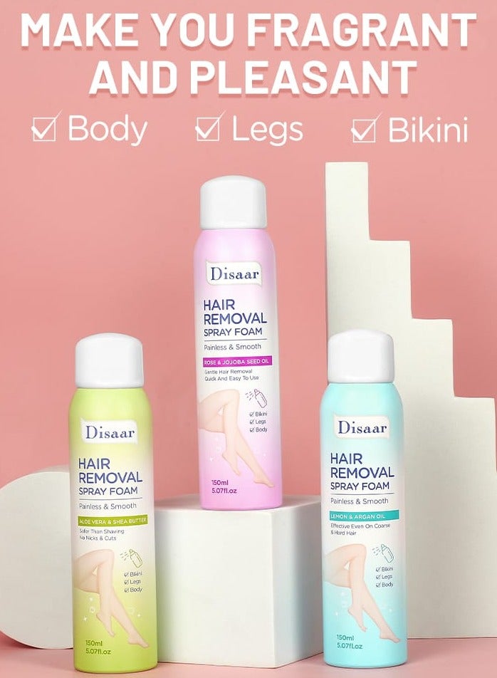 Disaar Hair Removal Spray Foam Painless And Smooth Rose And Jojoba Seed Oil 150 ML - Image 2