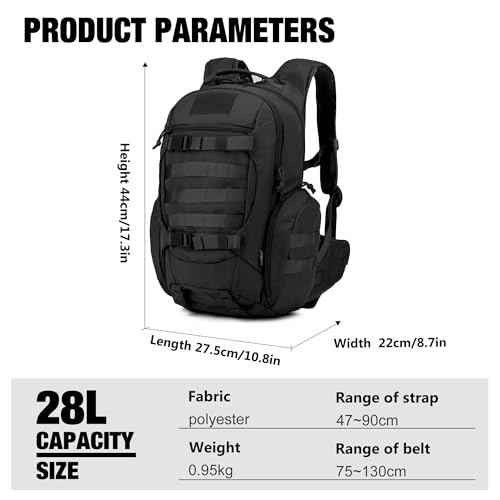 Mardingtop Tactical Backpack for Men,Military Molle Hiking,Motorcycle Backpack，28L EDC - Image 2