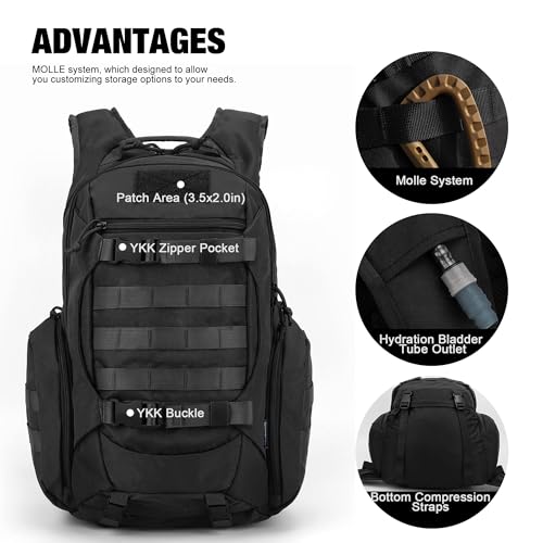 Mardingtop Tactical Backpack for Men,Military Molle Hiking,Motorcycle Backpack，28L EDC - Image 3