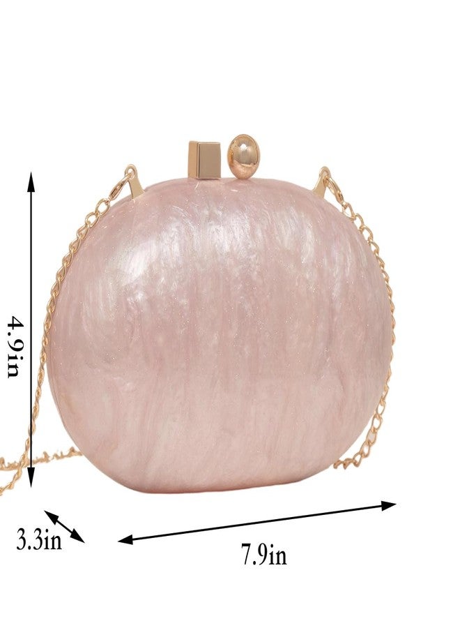 GSYPS Acrylic Evening Clutch Bag for Women Shell Shape Shoulder Crossbody Bag Glitter Marble Purse Handbag, Grey - Image 3