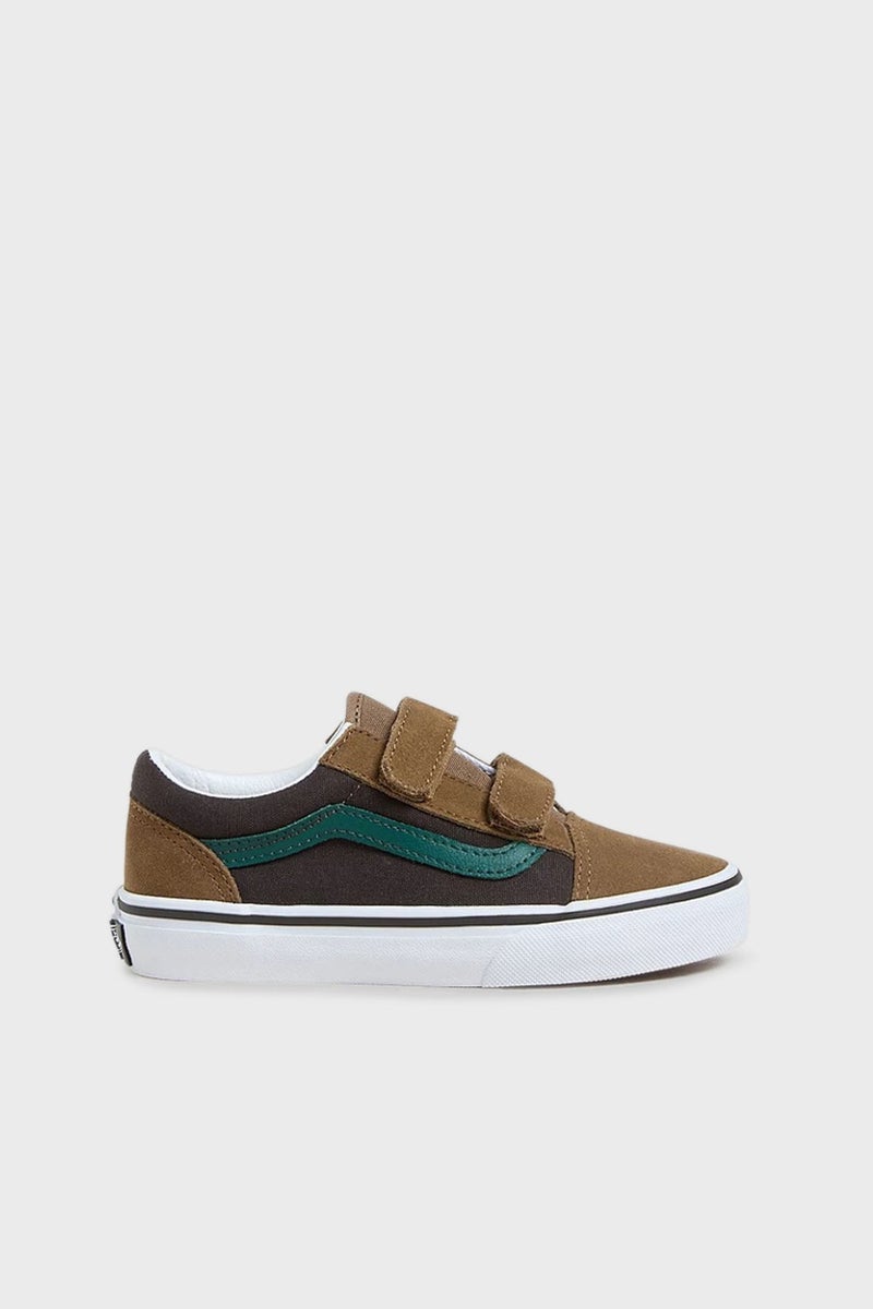 VANS Old Skool V Logo Suede Detailed Velcro Sneakers Unisex Kids Shoes VN000CYABF01 - Image 1