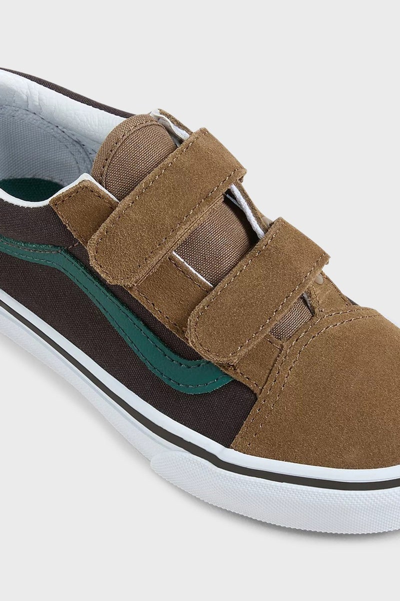 VANS Old Skool V Logo Suede Detailed Velcro Sneakers Unisex Kids Shoes VN000CYABF01 - Image 3