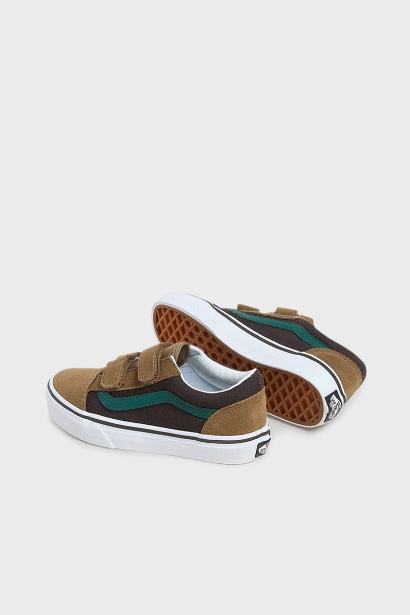 VANS Old Skool V Logo Suede Detailed Velcro Sneakers Unisex Kids Shoes VN000CYABF01 - Image 4
