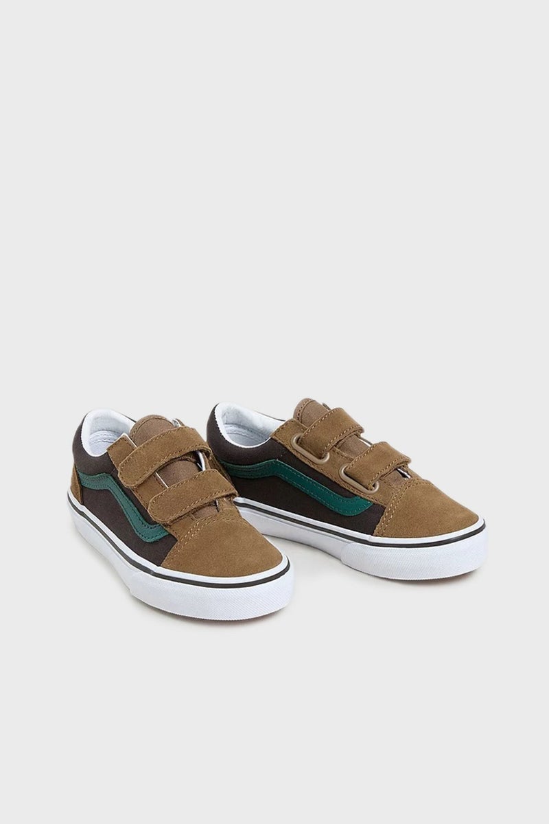 VANS Old Skool V Logo Suede Detailed Velcro Sneakers Unisex Kids Shoes VN000CYABF01 - Image 2
