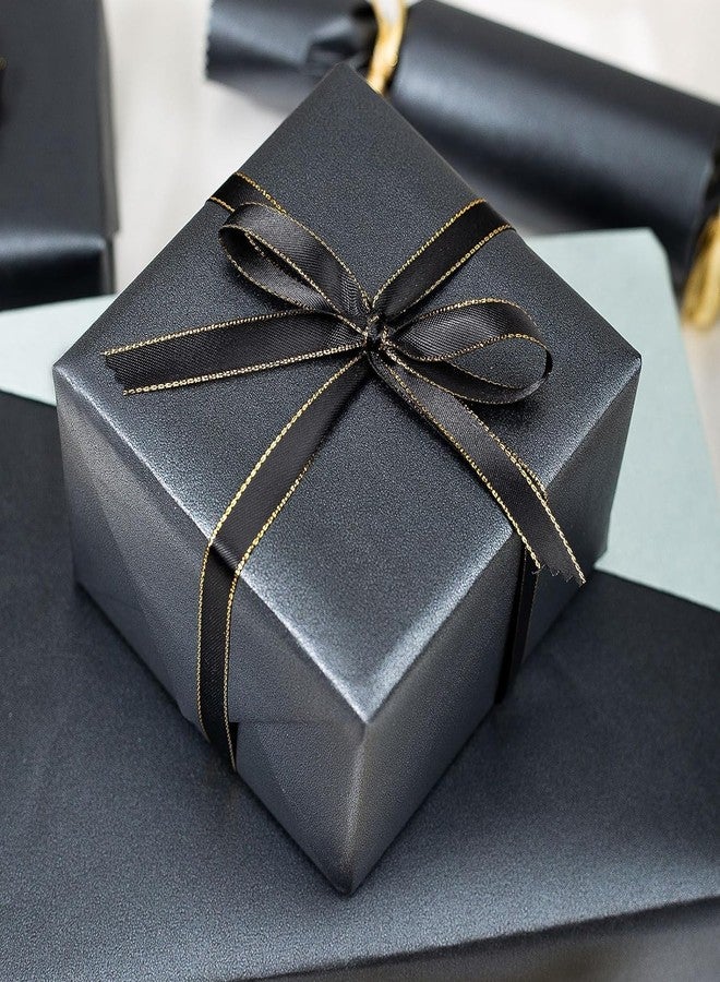 MAYPLUSS Shimmer Black Wrapping Paper - 17Inch X 32.8Feet - Chic Solid Color Pearlescent Texture Birthday Wrapping Sheet Thick Gift Wrap Paper for Graduation, Halloween's Day, Anniversary, Christmas - Image 3
