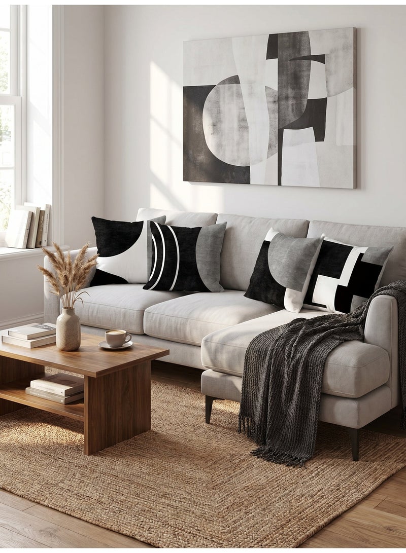 Neox Pillow Covers Set of 4, Throw Pillow Cover, Modern style Cushion Covers 45cm x 45cm,Modern Abstract Decorative Couch Pillow Covers for Living Room - Image 2