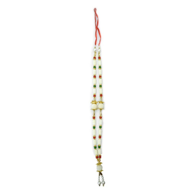 Puja N Pujari Puja N Pujari Pearl Beads Moti Mala Garland for God Idols and Photo Frames11 inch  - Image 3