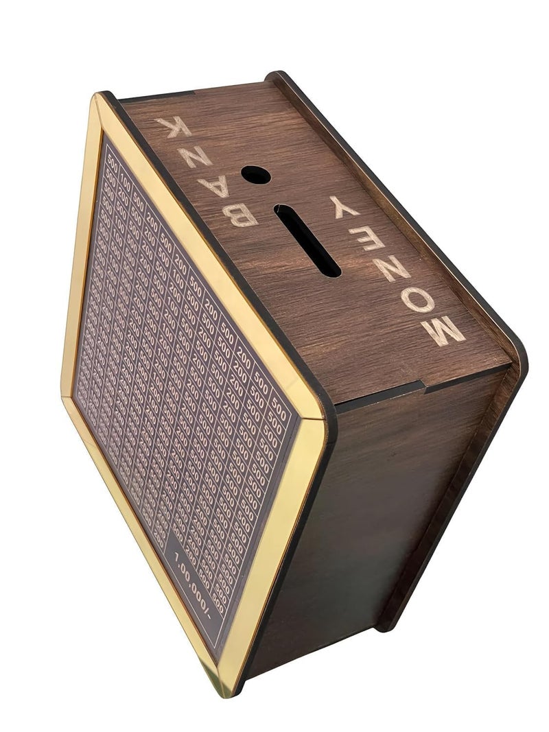 Bonsenkitchen Money Saving Box for Kids and Adults | Wooden Money Bank with Lock | 1 Lakh Saving Box with Numbers | Undiyal Hundi Pig Bank (reguler 1) - Image 5