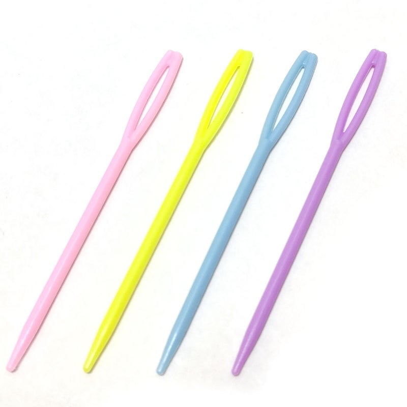 jicslaew 52Pcs 2.7 "Large Eye Plastic Sewing Needles,Learning Needles,Yarn Needles Darning Needle Tapestry Needles,Safety Plastic Lacing Needles for DIY Sewing Handmade Crafts,4 Colors - Image 5