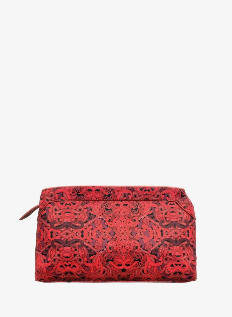 Janara Jones  Red Snakes Print Marie Clutch Bag for Women | Best Price UAE