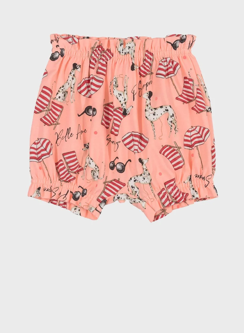 Quimby Infant Printed Shorts And Headband Set