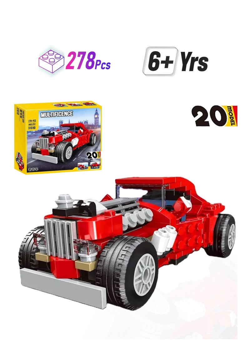 Swift 278+ Pieces Building Block Cars Toy Kit 20 in 1 Model, Educational Construction Learning Brick Toy for Kids 6+ Years  - Image 1