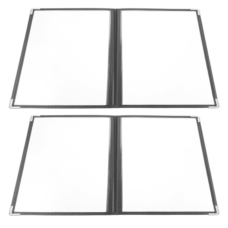 2pcs Commercial Menu Covers Restaurant Menu Holder Clear Menu Book Holder (4 Page 8 View) - Image 5
