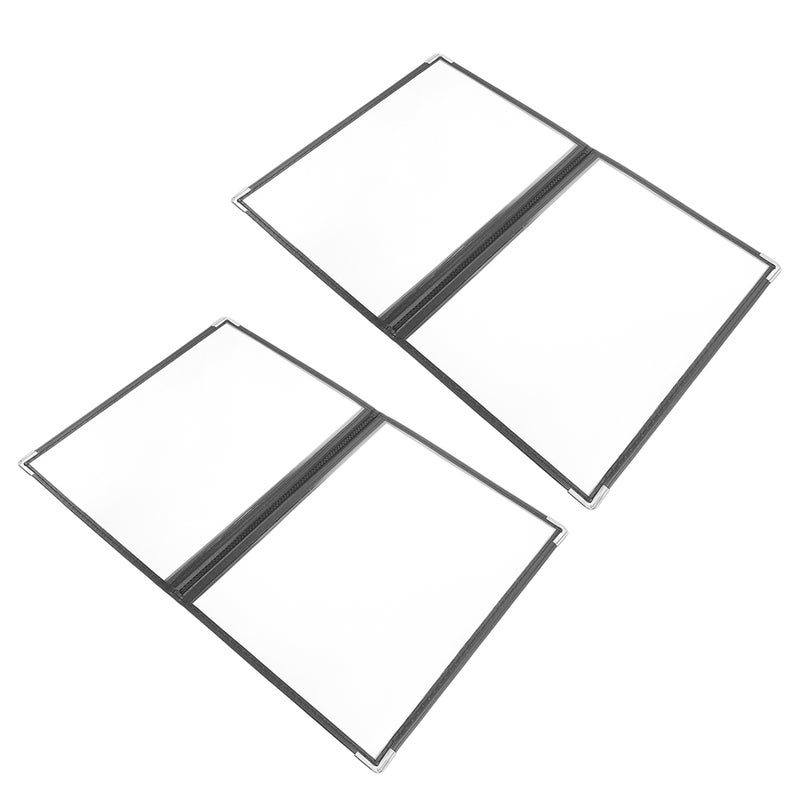 2pcs Commercial Menu Covers Restaurant Menu Holder Clear Menu Book Holder (4 Page 8 View) - Image 4