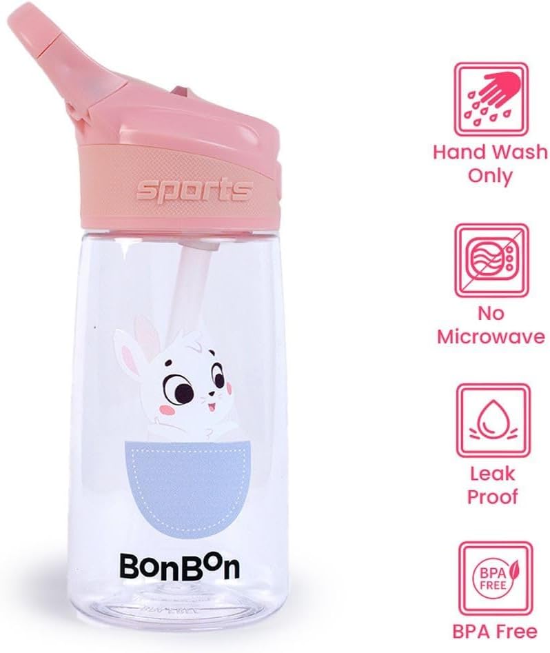 BonBon Elite Tritan Kids Water Bottle 450ml - The Bunnies - Image 4
