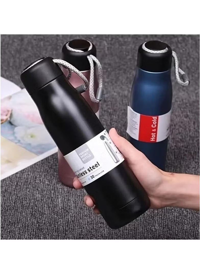 Stainless Steel Vacuum Insulated Bottle Sports Water Bottle Black - Image 3