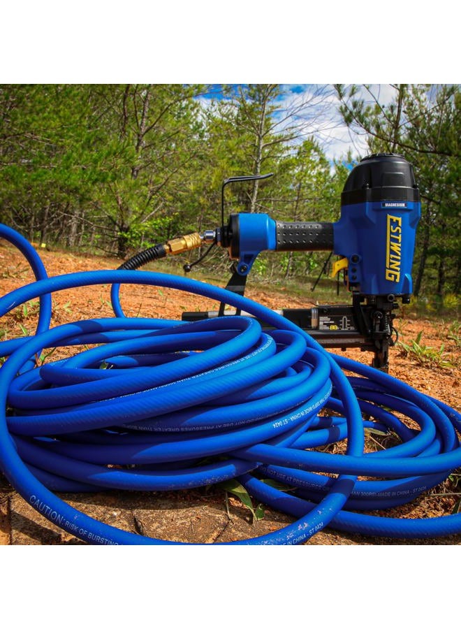 Estwing E1450PVCR 1/4" x 50' PVC / Rubber Hybrid Air Hose with Brass NPT Industrial Fitting and Universal Quick Connect Coupler - Image 5