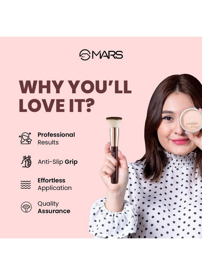 مارس مجموعة فرش مكياج احترافية مكونة من 12 فرشاة | تدوم طويلاً | شعيرات ناعمة وصناعية | سهلة الإمساك بها وتطبيق دقيق للوجه والعينين والحواجب (عنابي) - Image 3