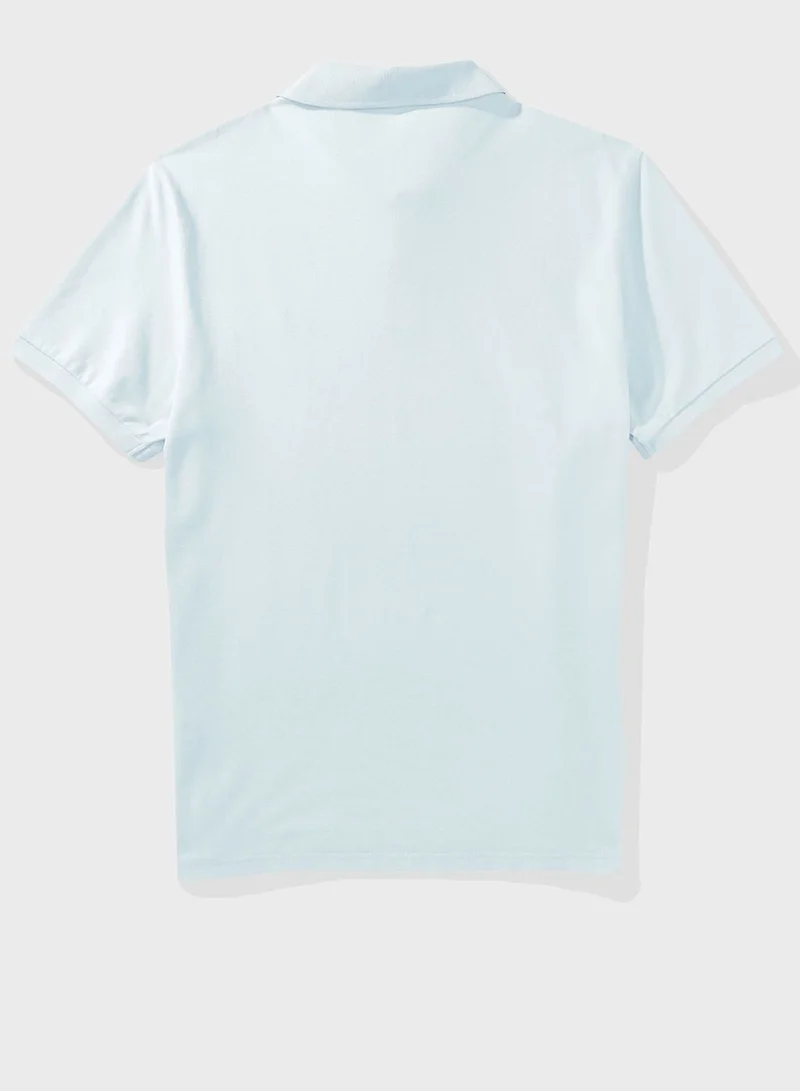 American Eagle Logo Detail Short Sleeve Polo Shirt