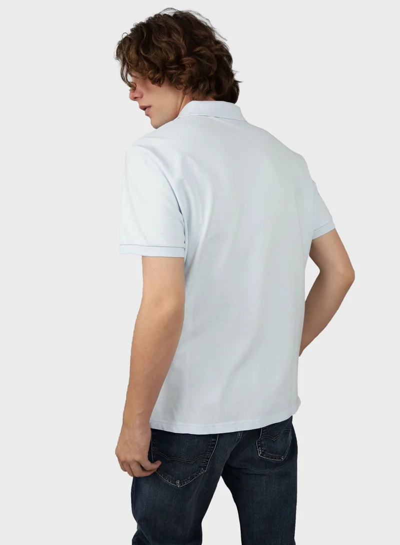 American Eagle Logo Detail Short Sleeve Polo Shirt