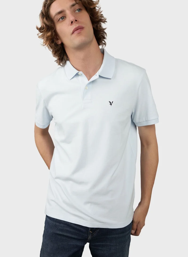 American Eagle Logo Detail Short Sleeve Polo Shirt