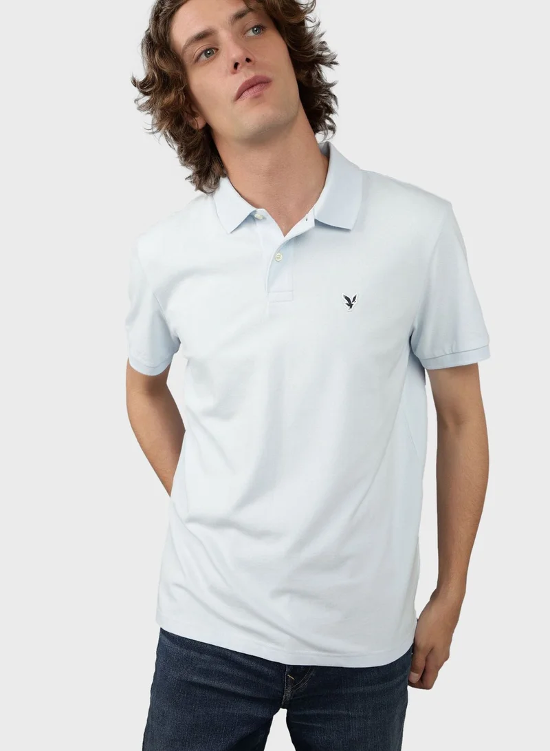 American Eagle Logo Detail Short Sleeve Polo Shirt