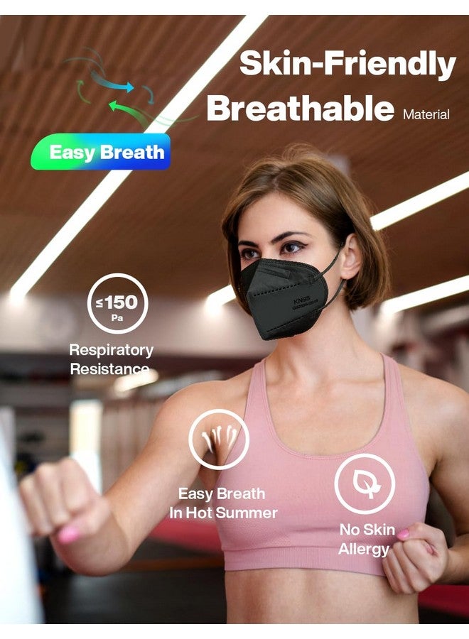 Boncare KN95 Face Masks 50 Pack, Black, 5-Layer Disposable Face Masks, Breathable and Comfortable - Image 5