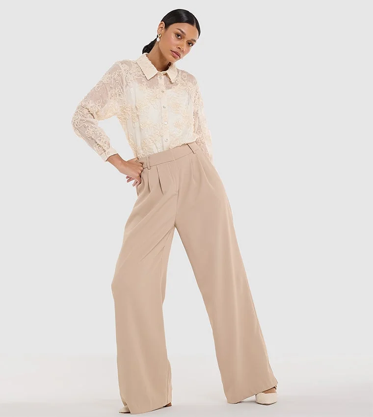 BCBG BCBG Self Fabric Embroidered Top