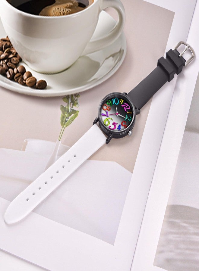 Bisley Women Watch Black and White Patchwork Watch Big Face Easy to Read Waterproof Watch - Image 5