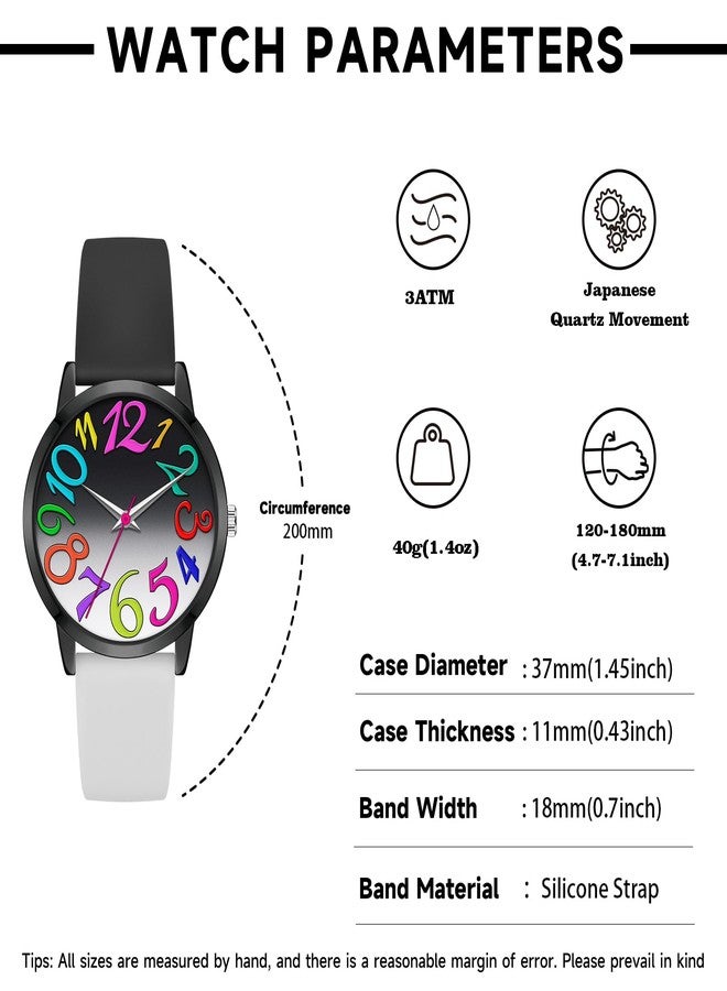Bisley Women Watch Black and White Patchwork Watch Big Face Easy to Read Waterproof Watch - Image 4