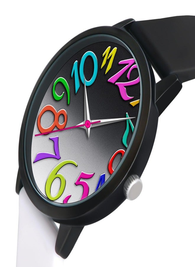Bisley Women Watch Black and White Patchwork Watch Big Face Easy to Read Waterproof Watch - Image 2