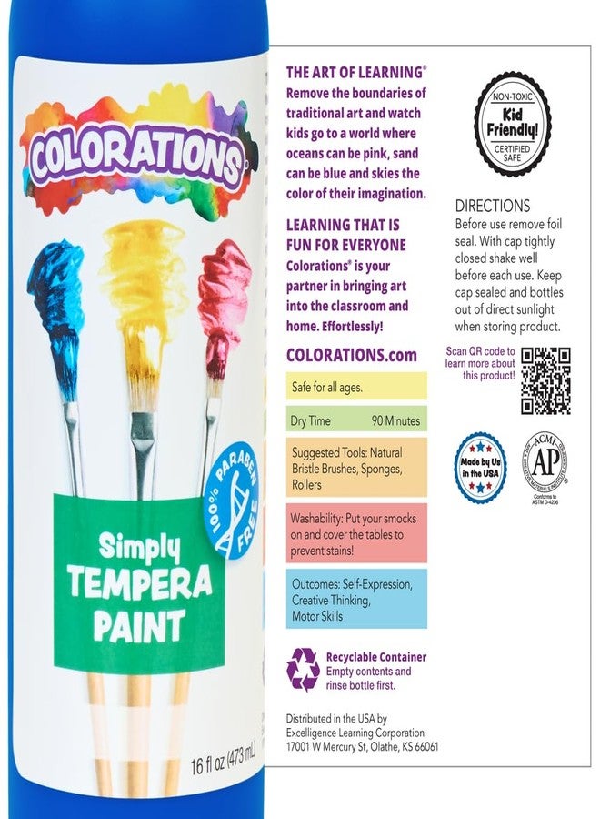 Colorations Paraben-Free Washable Tempera Paint for Kids - Red, 16 Ounce Bottle, Non-Toxic and Made in The USA - Image 4