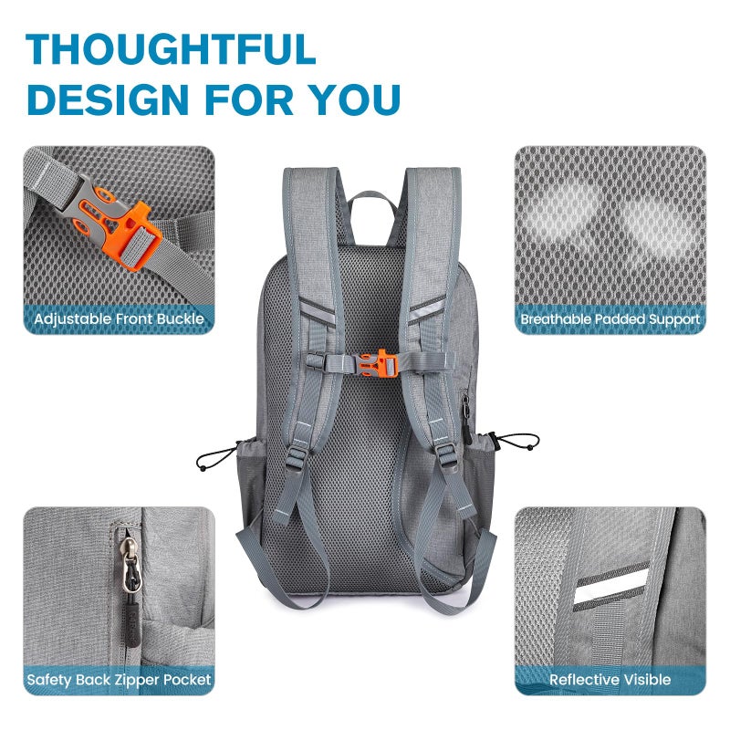 G4Free Lightweight Pickleball Bag, Pickleball Backpack for Women and Men, Adjustable Padel Bag, Fits 2 to 4 Paddles, Shoulder Daypack for Sports, lightgrey, Backpack - Image 3