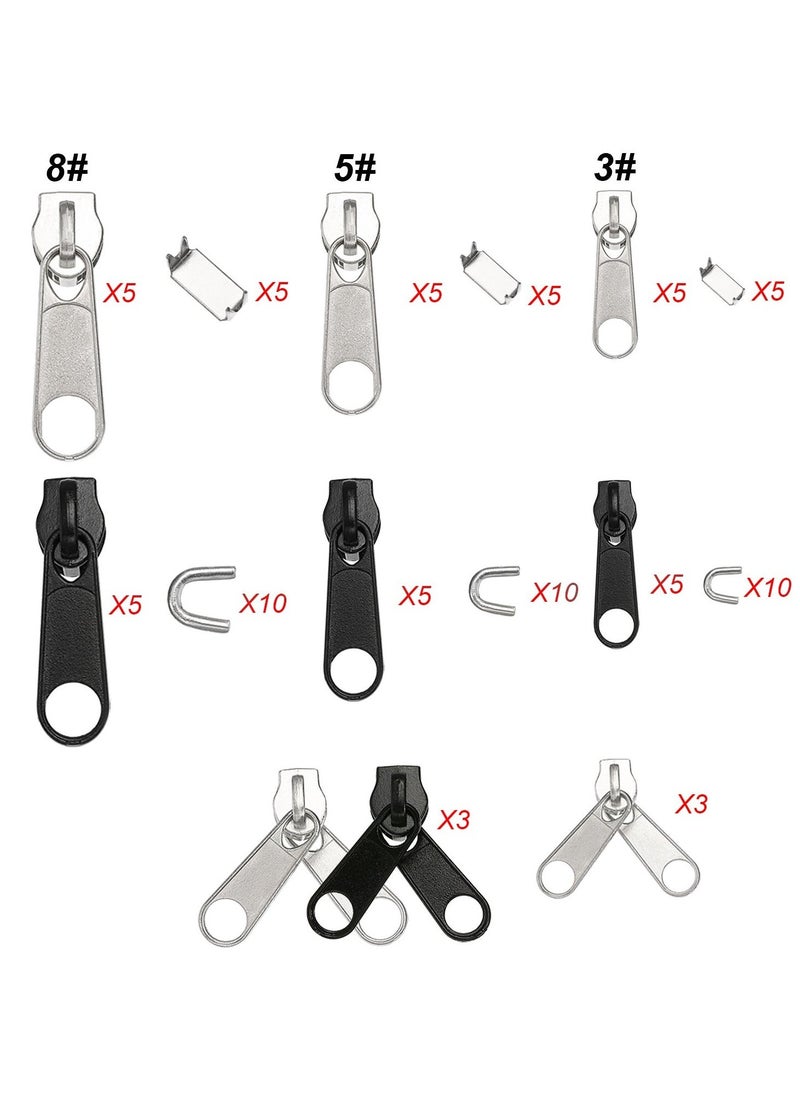 Zipper Replacement Zipper Repair Kit,85 Pcs Pull Rescue Kit with ZipperInstall Pliers Tool and Zipper Extension Pulls for Clothing,Bags,Jackets, Tents,Luggage,Backpacks,Sleeping Bag - Image 4