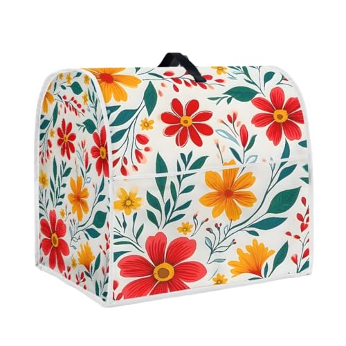 BVBOX Dust Cover Compatible with Stand Mixer Cloth Cover with Pockets for Stand Mixer and Extra Accessories Red flower Mfor 68 qt Mixer - Image 3