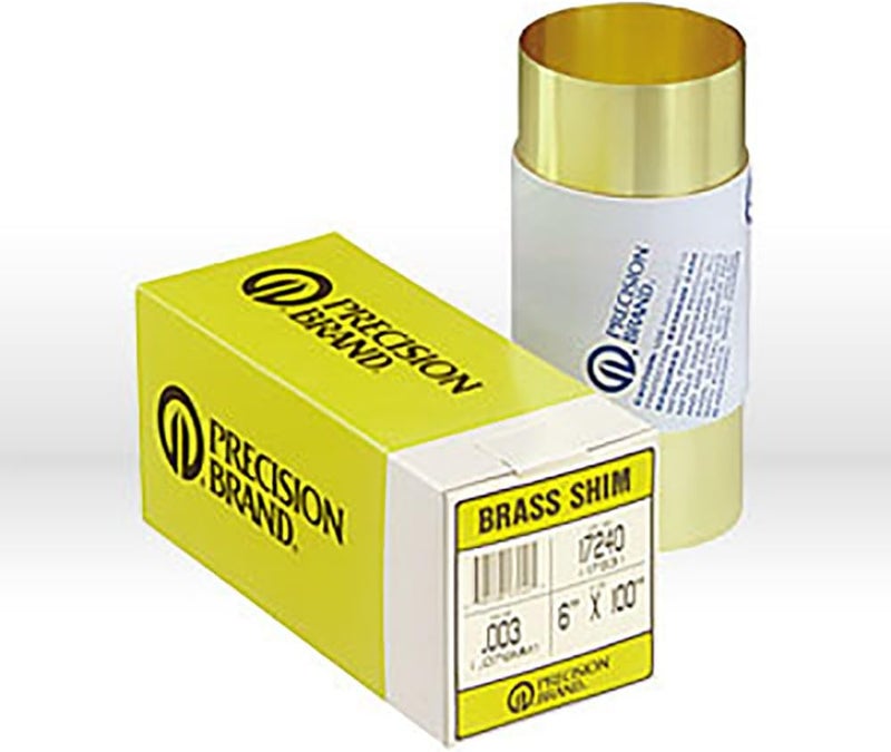 Brass Shim Stock Rolls - 17s3 .003 brass shimstock 6"x100"