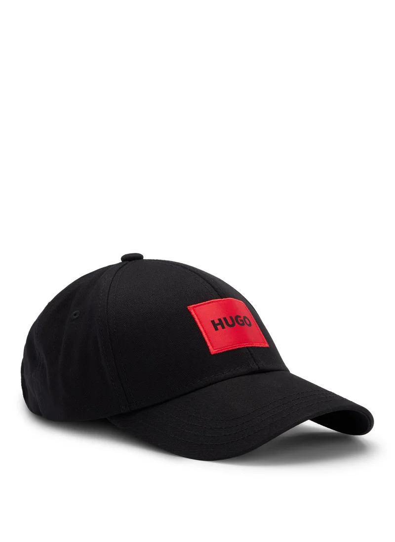 هوجو Cotton-twill cap with red logo label